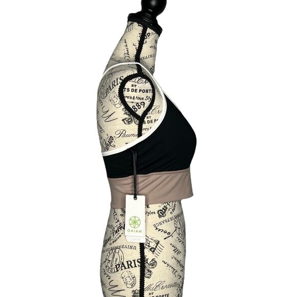 Gaiam (M) Strappy Wireless Sports Bra Med-Impact Racerback Workout Yoga Bralette - Picture 7 of 14